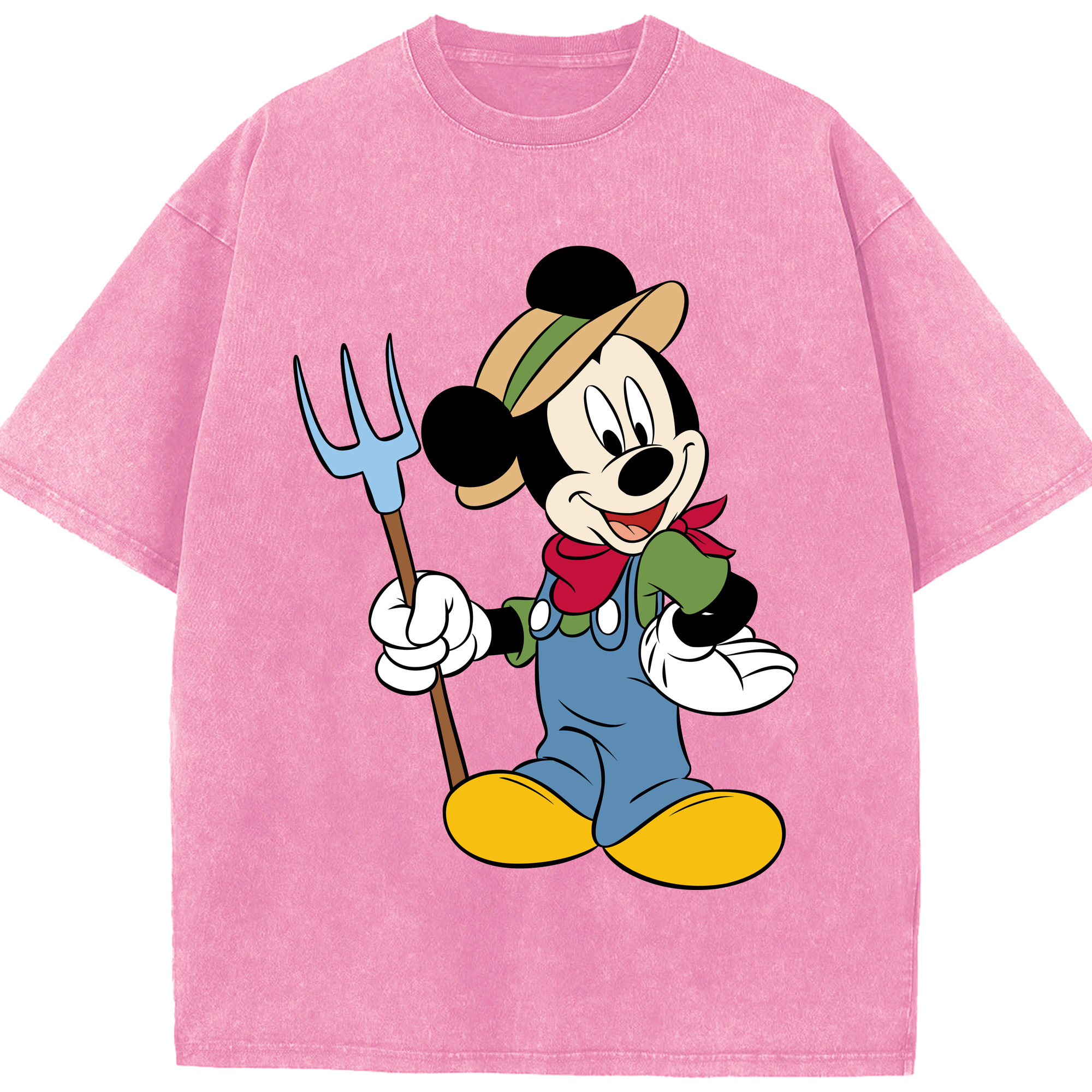 （画像用） ミッキーマウス Mickey Mouse 綿100% ヴィンテージ風 半袖Tシャツ（フロントプリント）